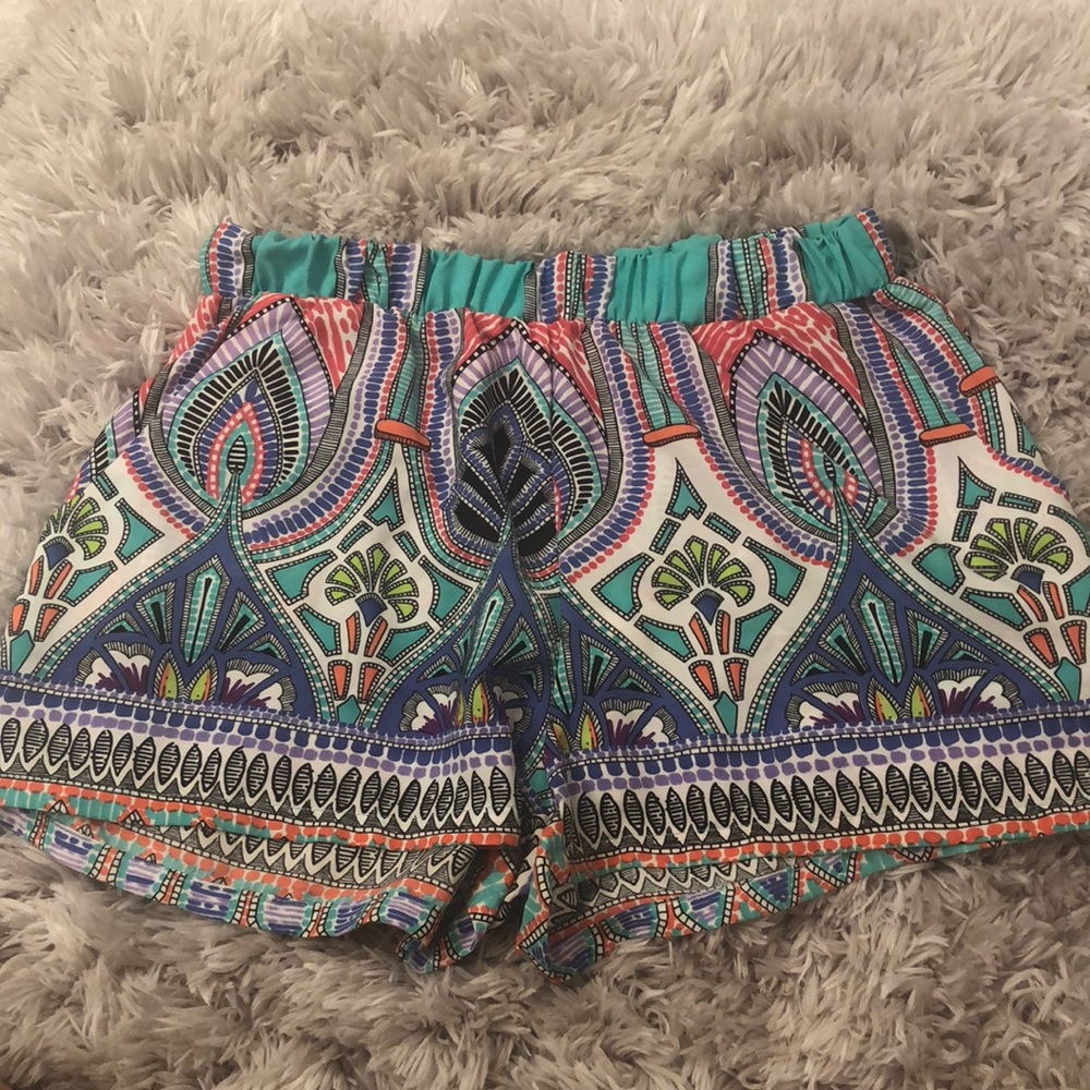 Patterned shorts.